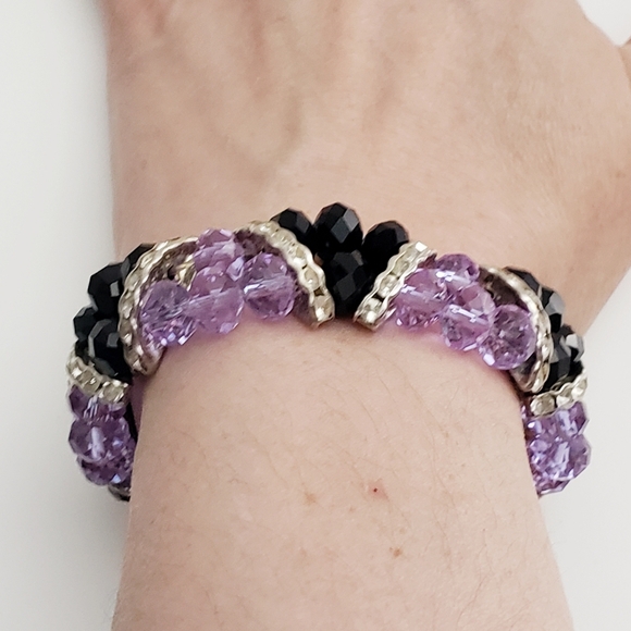 Swarovski Crystal Beaded and Rhinestone Stretch Bracelet - Picture 5 of 6